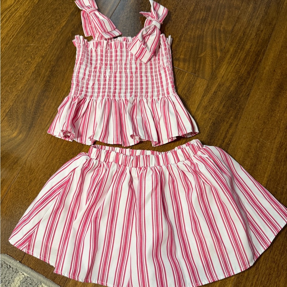 Habitual Pink and White Kids Matching Set